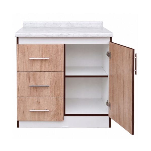 Mueble Base De Cocina 1 Puerta 3 Cajones 75x50