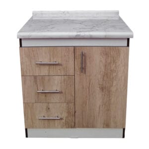 Mueble Base De Cocina 1 Puerta 3 Cajones 75x50
