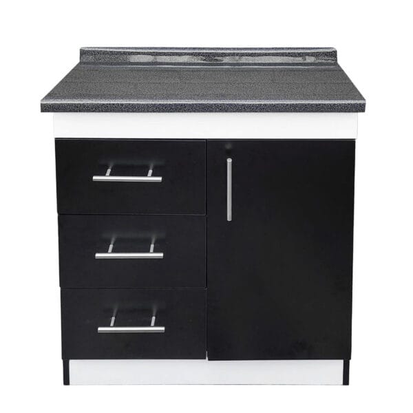 Mueble Base De Cocina 1 Puerta 3 Cajones 75x50