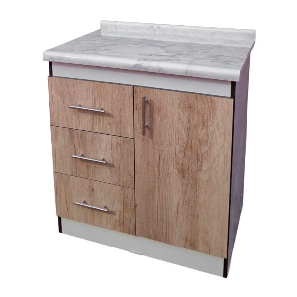 Mueble Base De Cocina 1 Puerta 3 Cajones 75x50