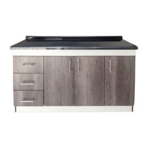 Mueble Base De Cocina 3 Puertas 3 Cajones 145x50