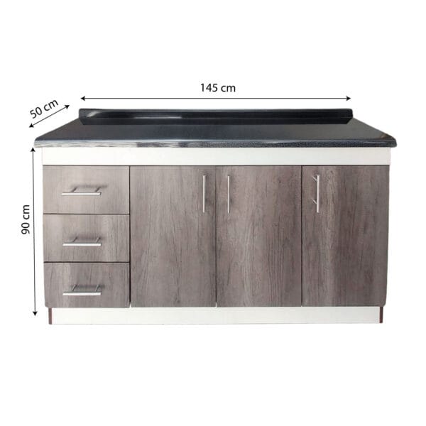 BC-3P3CI-145X50_mueble-base-de-cocina-nordico-3-puertas-3-cajones-145x50_frontal_medida Mueble Base De Cocina 3 Puertas 3 Cajones 145x50