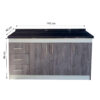 BC-4P1CI-145X40_mueble-base-de-cocina-nordico-4-puertas-1-cajón-145x40_frontal_medidas Mueble Base De Cocina 3 Puertas 3 Cajones 145x40