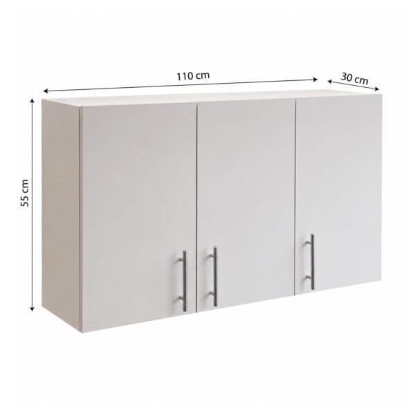 MA-3PSV-110_mueble-colgante-de-cocina-nordico-3-puertas-sin-vidrio-110-cm_lateral_medidas Mueble Colgante De Cocina De 110 Cm 3 Puertas