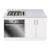 Mueble Base de Cocina Nórdico con Encimera Mademsa y Horno Eléctrico 59L 130x60 cm