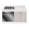 Mueble Base de Cocina Nórdico con Encimera Mademsa y Horno Eléctrico 59L 130x60 cm