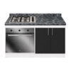 Mueble Base de Cocina Nórdico con Encimera Mademsa y Horno Eléctrico 59L 130x60 cm