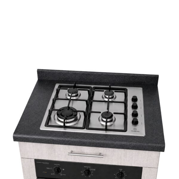 Mueble Base de Cocina Nórdico con Encimera Mademsa y Horno Eléctrico 59L 75x60 cm
