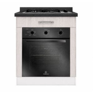 Mueble Base de Cocina Nórdico con Encimera Mademsa y Horno Eléctrico 59L 75x60 cm