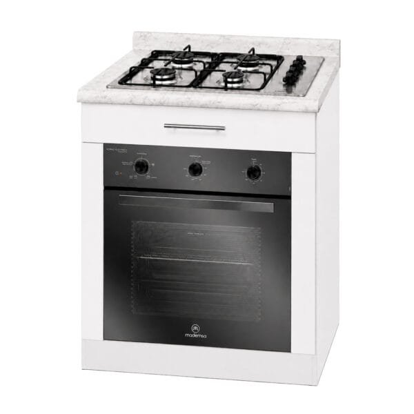 Mueble Base de Cocina Nórdico con Encimera Mademsa y Horno Eléctrico 59L 75x60 cm
