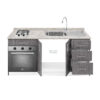 Mueble Base de Cocina Nórdico con Encimera Mademsa, Horno 59L y Lavaplatos con Secador 150x60 cm