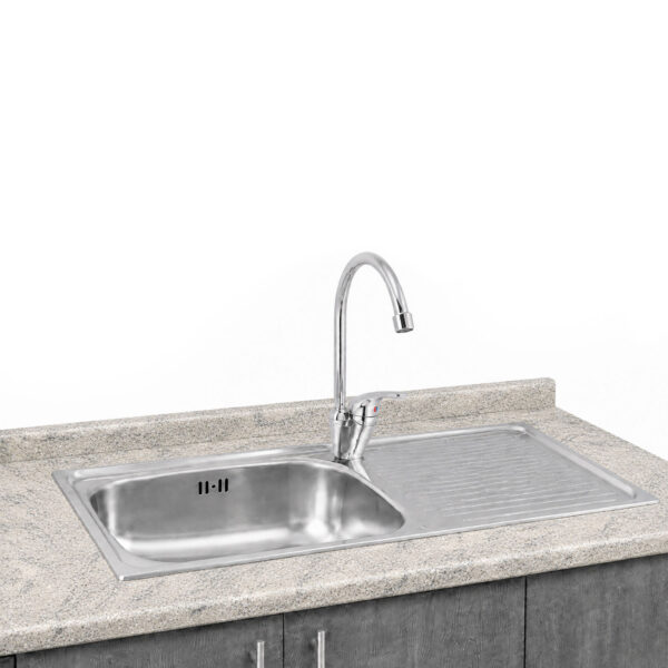 Mueble Base de Cocina Nórdico con Encimera Mademsa, Horno 59L y Lavaplatos con Secador 150x60 cm