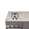 Mueble Base de Cocina Nórdico con Encimera Mademsa, Horno 59L y Lavaplatos con Secador 150x60 cm