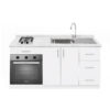 Mueble Base de Cocina Nórdico con Encimera Mademsa, Horno 59L y Lavaplatos con Secador 150x60 cm