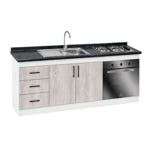 BC-ENHOLP-200X60-1PZESC_mueble-base-de-cocina-nordico-con-encimera-mademsa-+-horno-59L-y-lavaplatos-pozo-con-secador-_lateral Mueble Base de Cocina Nórdico con Encimera Mademsa, Horno 59L y Lavaplatos con Secador 200x60 cm