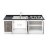 Mueble Base de Cocina Nórdico con Encimera Mademsa y Lavaplatos con Secador 200x50 cm