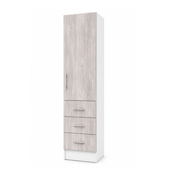D-1P3C-40_mueble-despensa-de-cocina-nordico-1-puerta-3-cajones-40-cm_lateral Mueble Despensa De Cocina 1 Puerta 3 Cajones 40 Cm