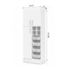 D-3PBV-60_mueble-despensa-de-cocina-nordico-3-puertas-con-verdulero-y-botellero-60-cm_lateral_medidas Mueble Despensa De Cocina 3 Puertas Con Verdulero Y Botellero 60 Cm