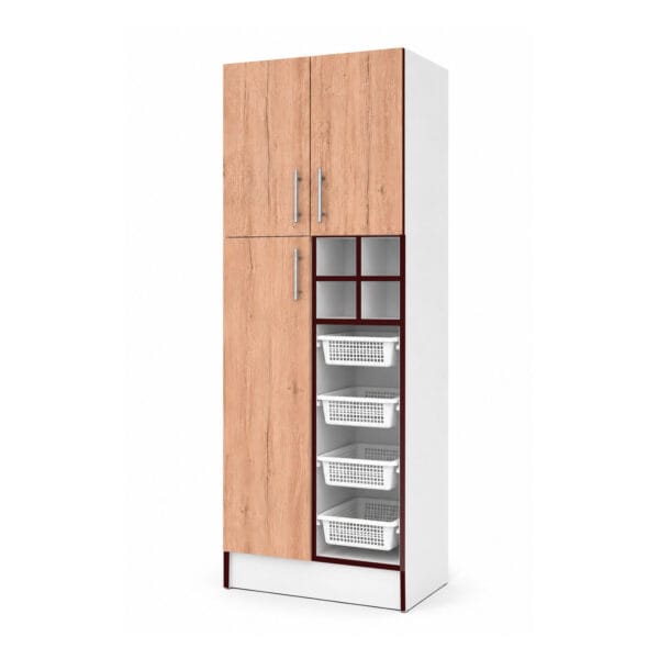 D-3PBV-60_mueble-despensa-de-cocina-nordico-3-puertas-con-verdulero-y-botellero-60-cm_lateral_v1 Mueble Despensa De Cocina 3 Puertas Con Verdulero Y Botellero 60 Cm