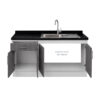 Mueble Lavaplatos Empotrado 1 pozo Escurrdor 4 Puertas 1 Cajon Con Griferia 145x90x50 Cm