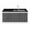 Mueble Lavaplatos Empotrado 1 pozo Escurrdor 4 Puertas 1 Cajon Con Griferia 145x90x50 Cm