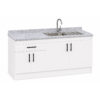 Mueble Lavaplatos Empotrado 1 pozo Escurrdor 4 Puertas 1 Cajon Con Griferia 145x90x50 Cm