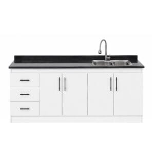 Mueble Lavaplatos Empotrado 1 Pozo 4 Puertas 3 Cajones Con Griferia 200x90x50 Cm