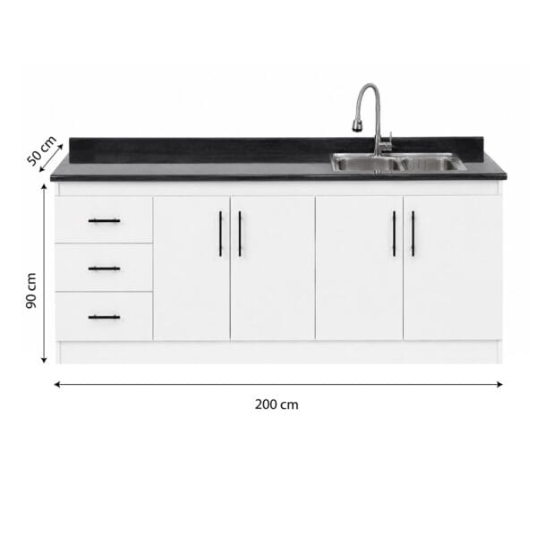 LPE-4P3C1PZ-200_Mueble-Lavaplatos-Empotrado-Nordico-1-Pozos-Escurridor-4-Puertas-3-Cajones-Con-Griferia-200x90x50-Cm_frontal_med Mueble Lavaplatos Empotrado 1 Pozo 4 Puertas 3 Cajones Con Griferia 200x90x50 Cm