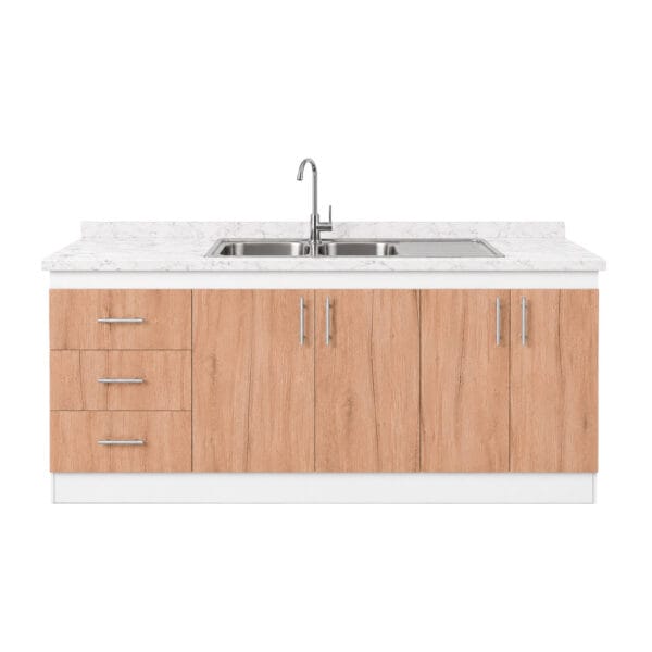 LPE-4P3C2PZ-200_Mueble-Lavaplatos-Empotrado-Nordico-2-Pozos-Escurridor-4-Puertas-3-Cajones-Con-Griferia-200x90x50-Cm_frontal Mueble Lavaplatos Empotrado 2 Pozos Escurridor 4 Puertas 3 Cajones Con Griferia 200x90x50 Cm