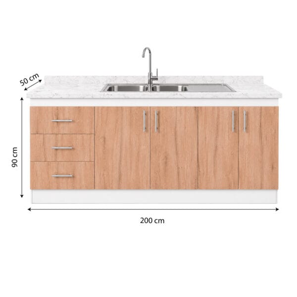 LPE-4P3C2PZ-200_Mueble-Lavaplatos-Empotrado-Nordico-2-Pozos-Escurridor-4-Puertas-3-Cajones-Con-Griferia-200x90x50-Cm_frontal_med Mueble Lavaplatos Empotrado 2 Pozos Escurridor 4 Puertas 3 Cajones Con Griferia 200x90x50 Cm