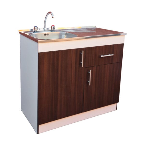 LPS-2P1C1PZ-100_mueble-lavaplatos-sobrepuesto-nordico-1-pozo-escurridor-2-puertas-1-cajón-con-grifería-100x90x50-cm_lateral Mueble Lavaplatos Sobrepuesto 1 Pozo Escurridor 2 Puertas 1 Cajon Con Griferia 100x90x50 Cm