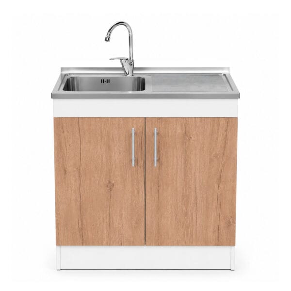 LPS-2P1PZ-80_mueble-lavaplatos-sobrepuesto-nórdico-1-pozo-escurridor-2-puertas-con-grifería-80x90x50-cm_frontal Mueble Lavaplatos Sobrepuesto 1 Pozo Escurridor 2 Puertas Con Griferia 80x90x50 Cm