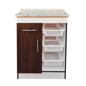Mueble Verdulero De Cocina 1 Puerta 1 Cajon 3 Canastos 60x90x40 Cm