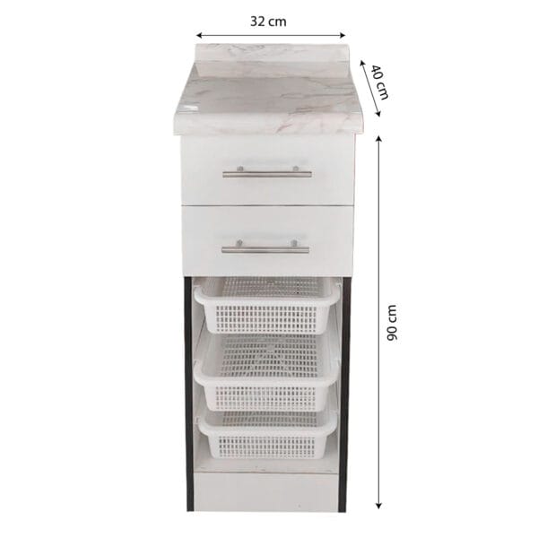 V-2C3CAN-32_mueble-verdulero-de-cocina-nordico-2-cajones-3-canastos-32x90x40-cm_frontal_medidas Mueble Verdulero De Cocina 2 Cajones 3 Canastos 32x90x40 Cm